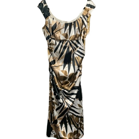 LONDON TIMES Sheath Fully Line Floral Leaf Print Sleeveless - Picture 2 of 5